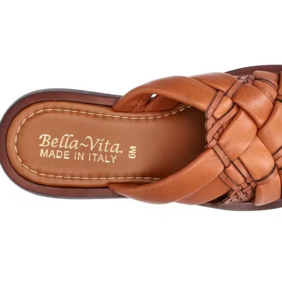 Bella Vita Made in Italy Platform Sandals Sz 10 in Whiskey Leather NWOT - Picture 4 of 7